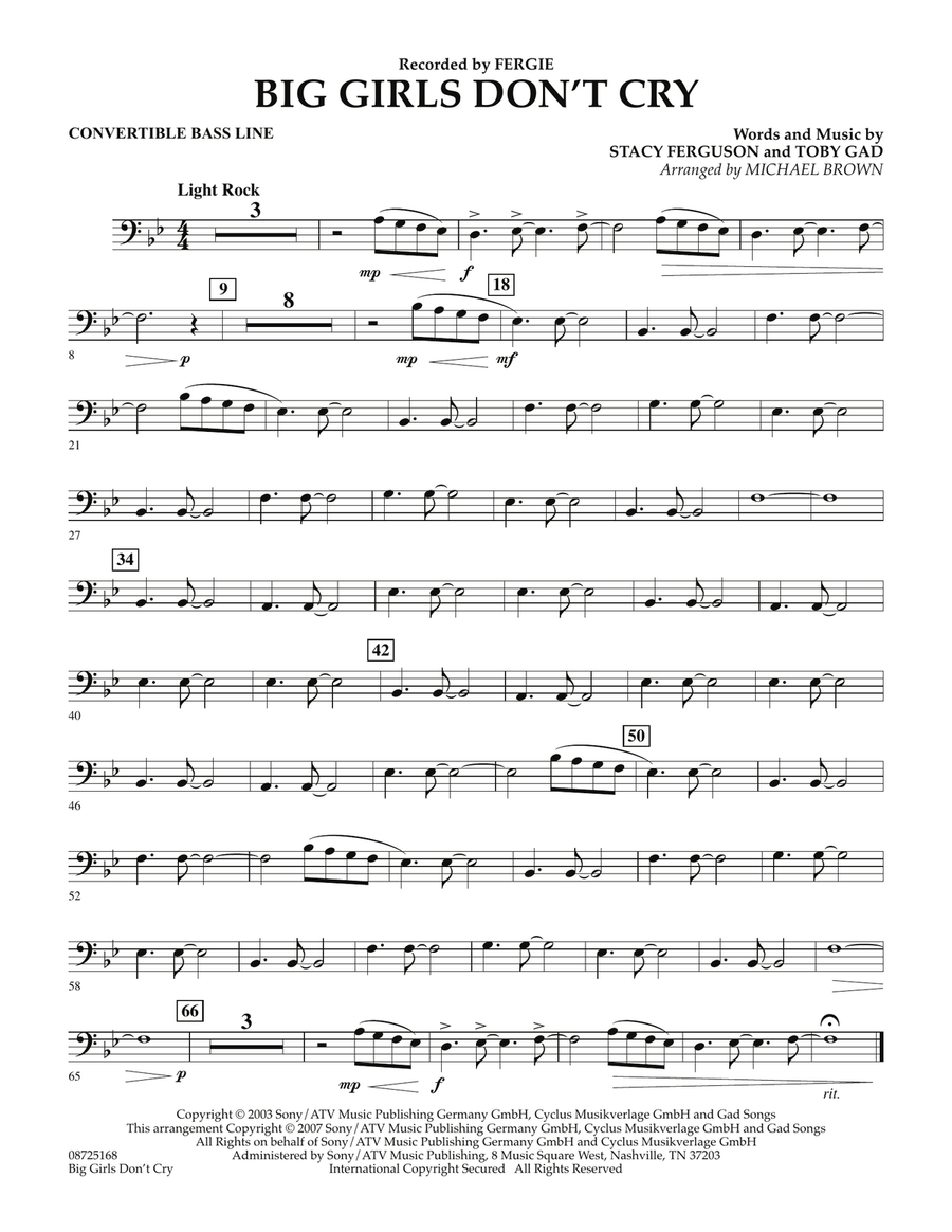 Big Girls Don't Cry - Convertible Bass Line
