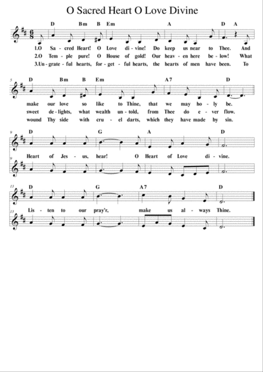 O Sacred Heart O Love Divine Choir scores gallery preview page 1