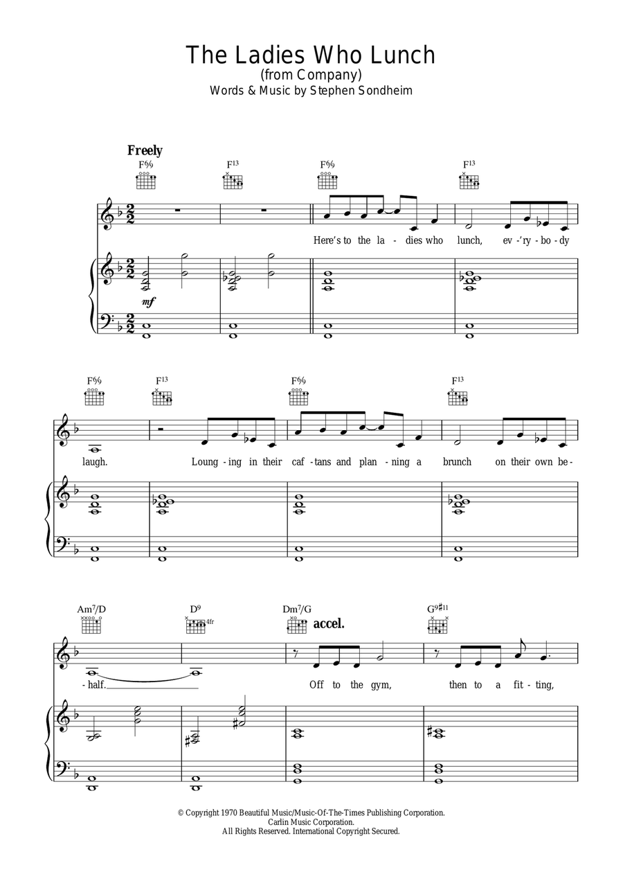 The Ladies Who Lunch (from Company) Guitar scores gallery preview page 1