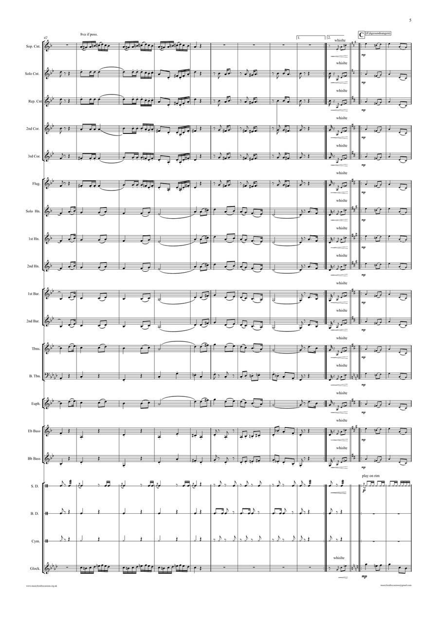 Heroes of Telemark (The) March for Brass Band ''Keith Terrett Classic March Collection'' Concert Band scores gallery preview page 5