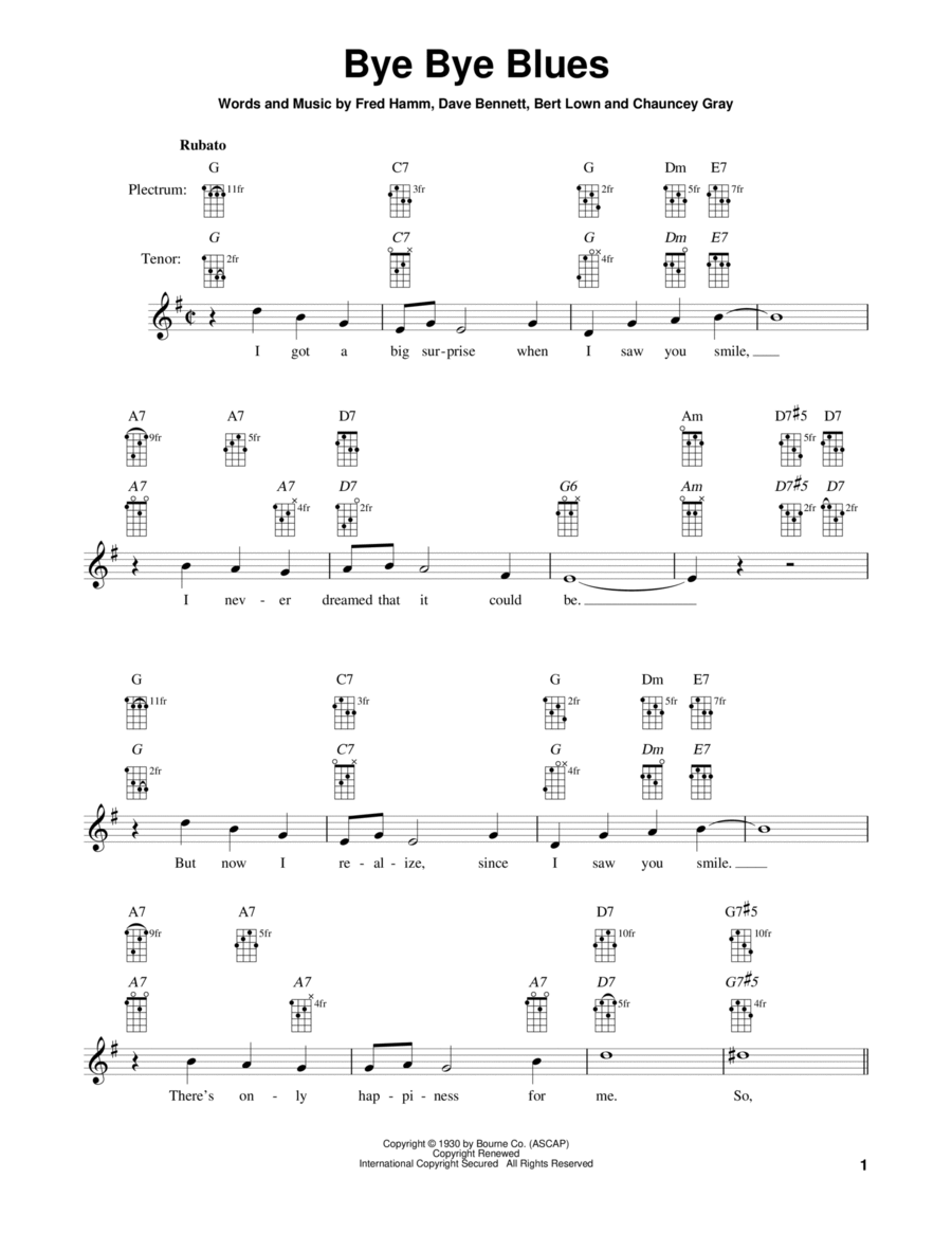 Bye Bye Blues Banjo scores gallery preview page 1