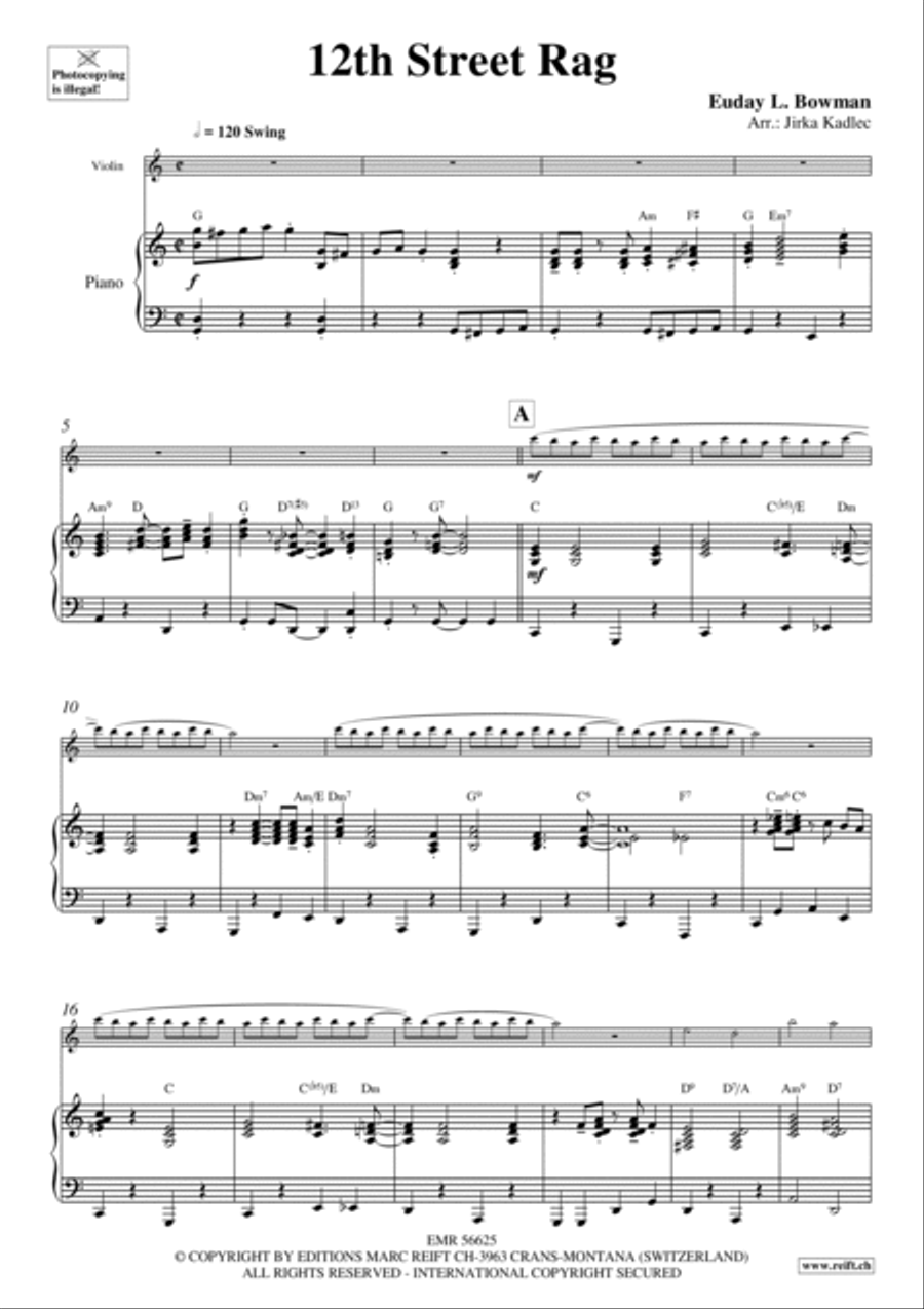 12th Street Rag Violin Solo scores gallery preview page 4