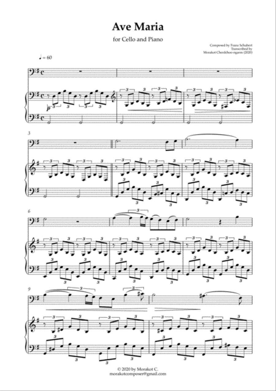 Ave maria schubert shop cello