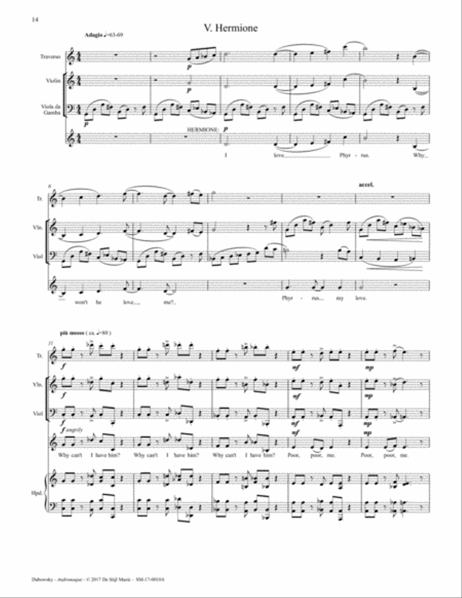 Andromaque Mini-Opera (Baroque Ensemble Full Score)