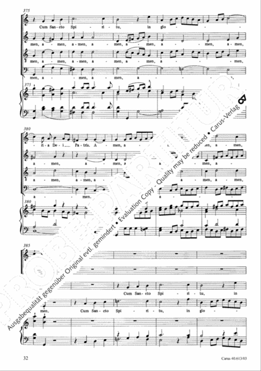 Mass in C (Missa in C) 4-Part scores gallery preview page 33