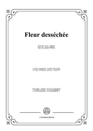 Book cover for Viardot-Fleur desséchée in E Major,for Voice and Piano