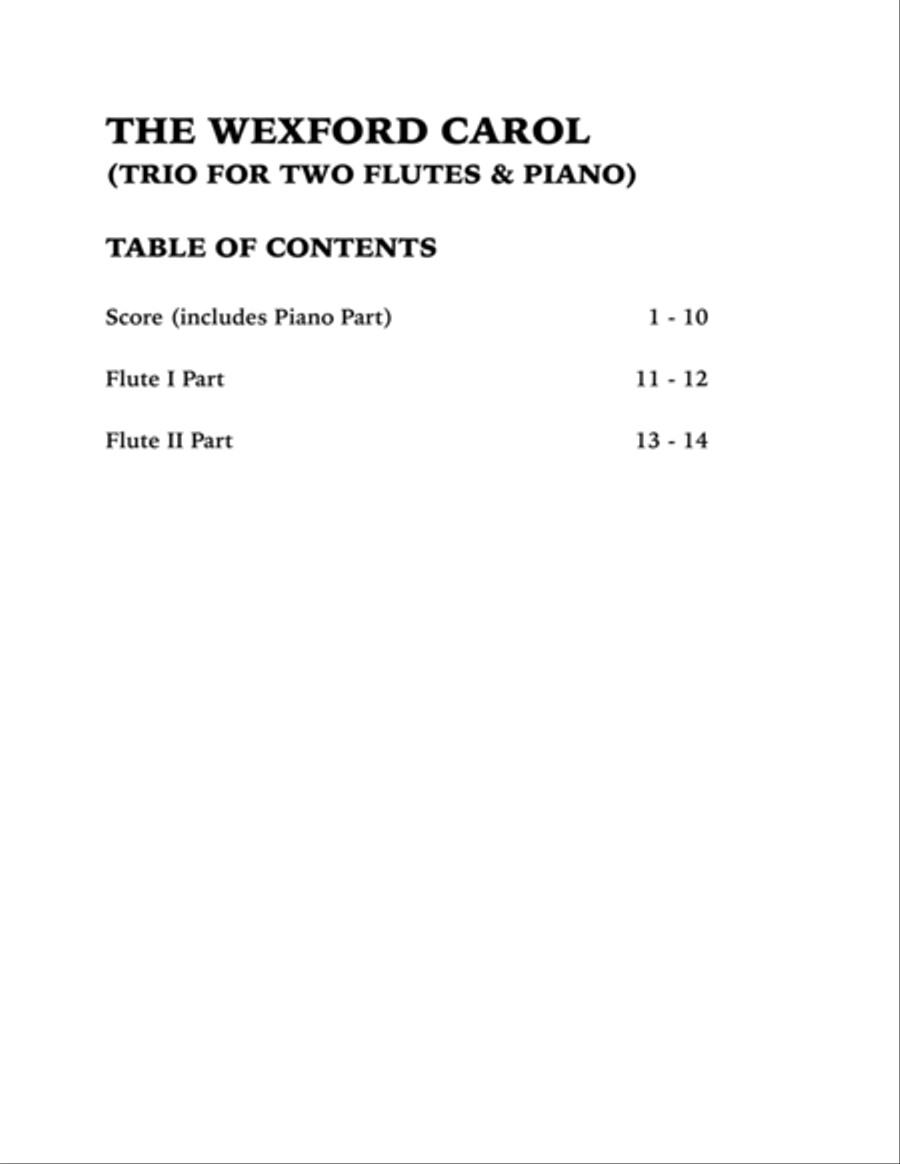 The Wexford Carol (Trio for Two Flutes and Piano) Woodwind Duet scores gallery preview page 4