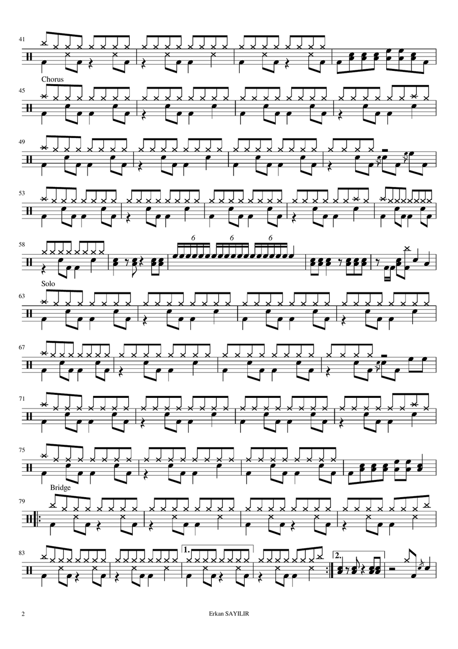 Corazon Espinado Drum Set scores gallery preview page 2