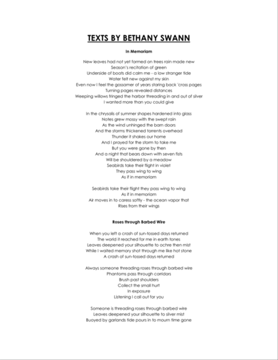 Nine Swann Songs for High Voice, Violin, Cello and Piano - Opus 18 Small Ensemble scores gallery preview page 4