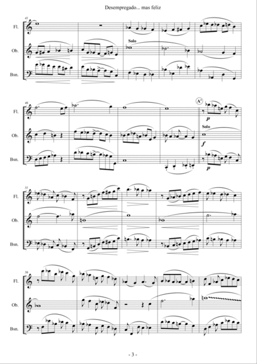 Unemployed... but overjoyed Woodwind Trio scores gallery preview page 4