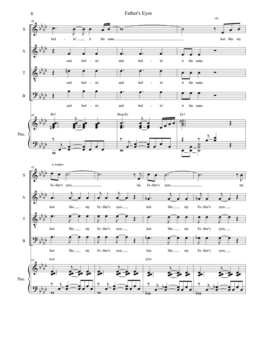 Father's Eyes 4-Part scores gallery preview page 6