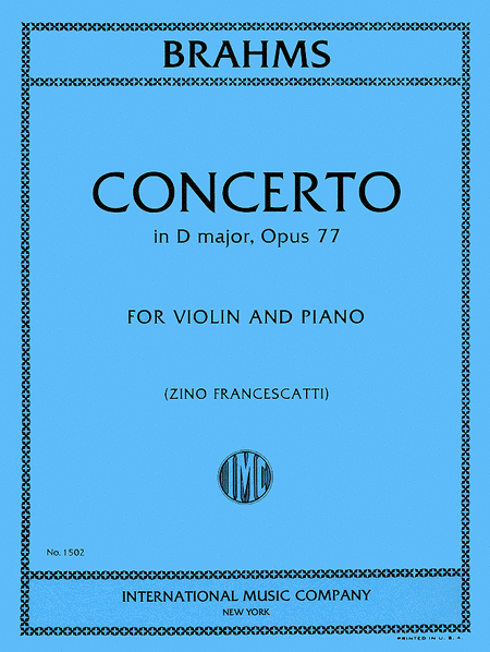 Concerto in D major, Op. 77 (With Cadenzas by JOACHIM and AUER)