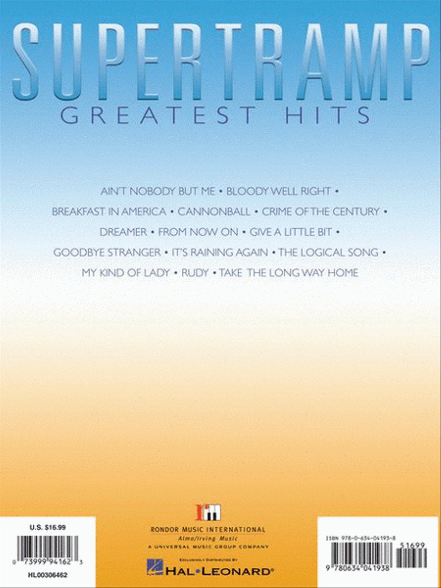 Supertramp – Greatest Hits Piano, Vocal, Guitar scores gallery preview page 8