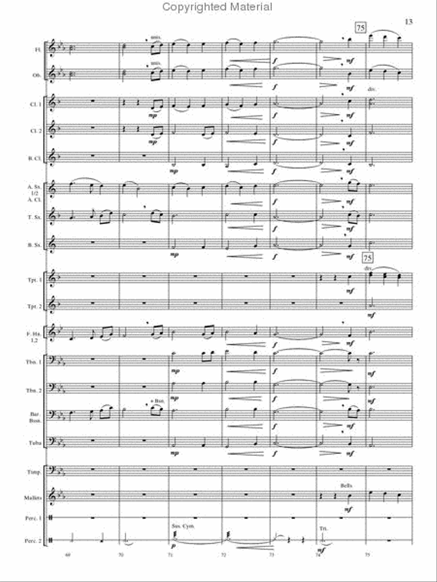 Oakdale Variations Concert Band scores gallery preview page 12