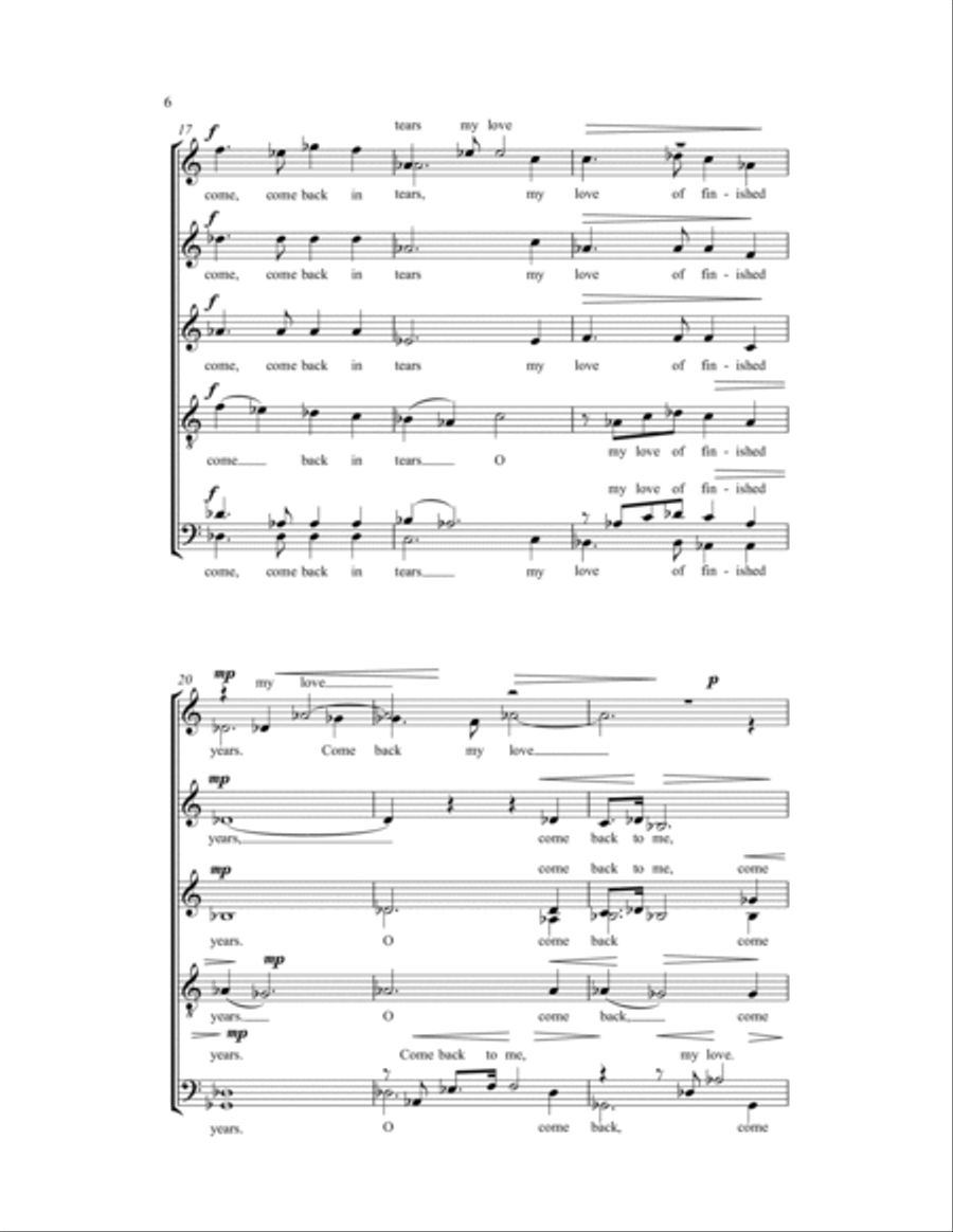 Come Back to Me, My Love Come Back to Me, My Love SSAATTBB scores gallery preview page 10