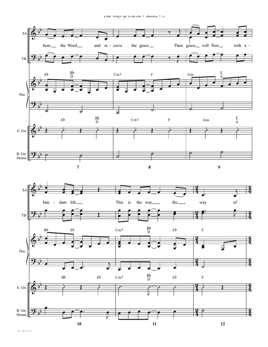 The Way of Christ - Downloadable Rhythm Section Score and Parts Rhythm Section scores gallery preview page 3