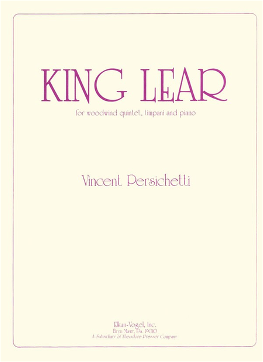 King Lear King Lear Bassoon scores gallery preview page 1