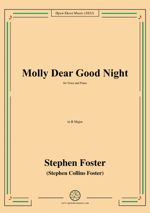 Book cover for S. Foster-Molly Dear Good Night,in B Major