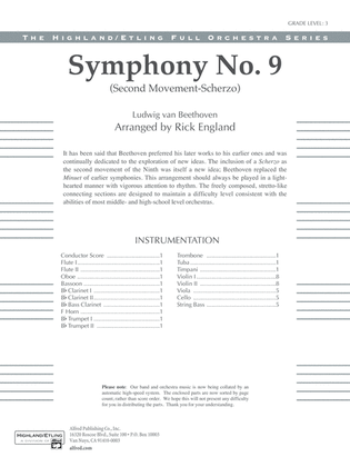 Book cover for Symphony No. 9 (2nd Movement): Score