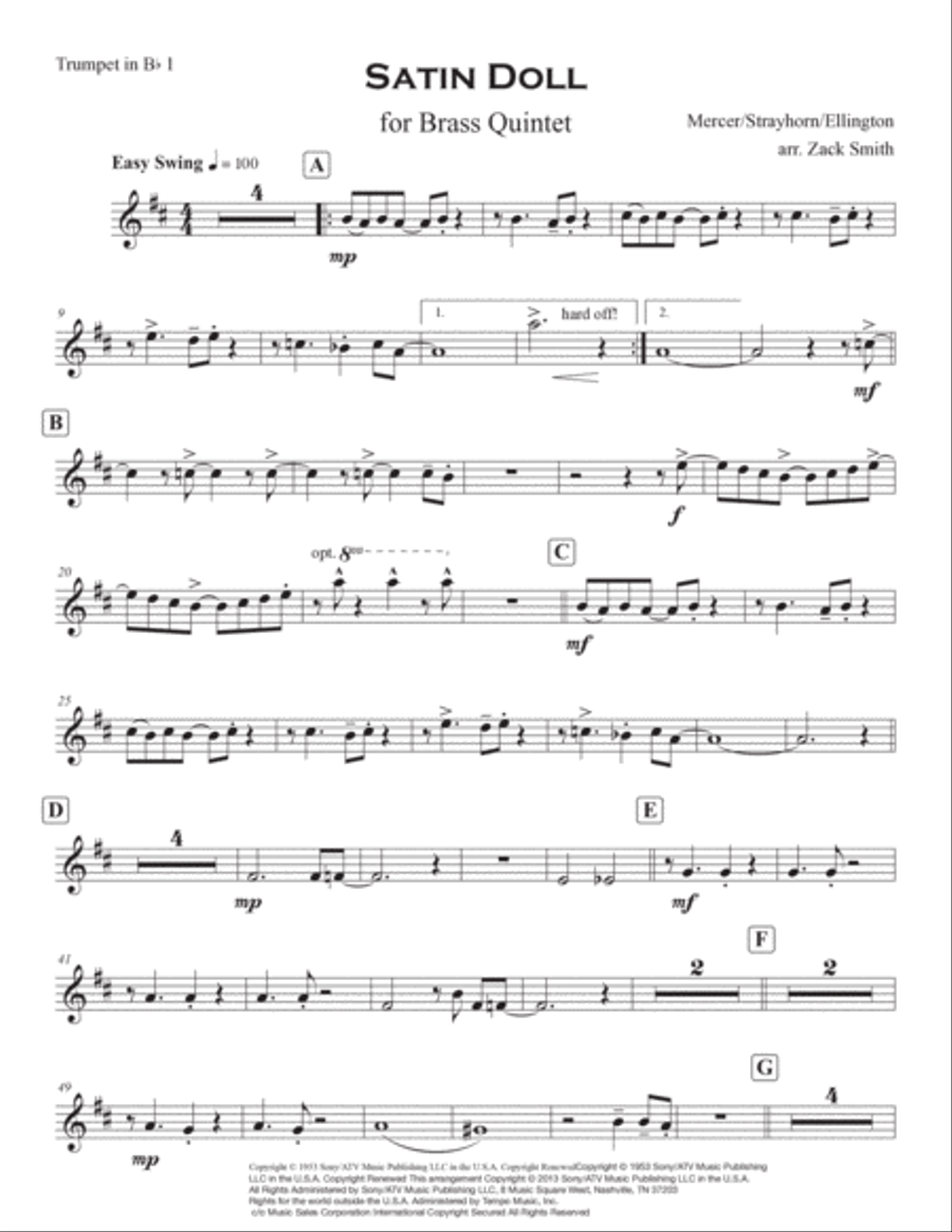 Satin Doll Satin Doll Brass Ensemble scores gallery preview page 6