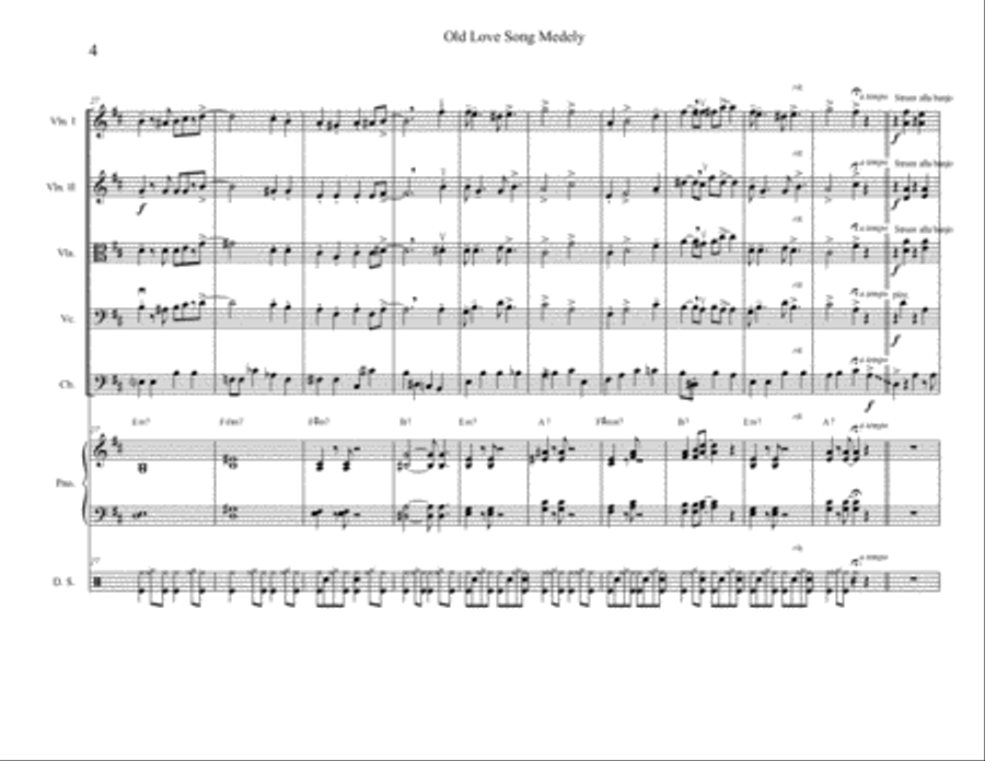 Old Love Song Melodies for Jazz String Ensemble String Orchestra scores gallery preview page 5