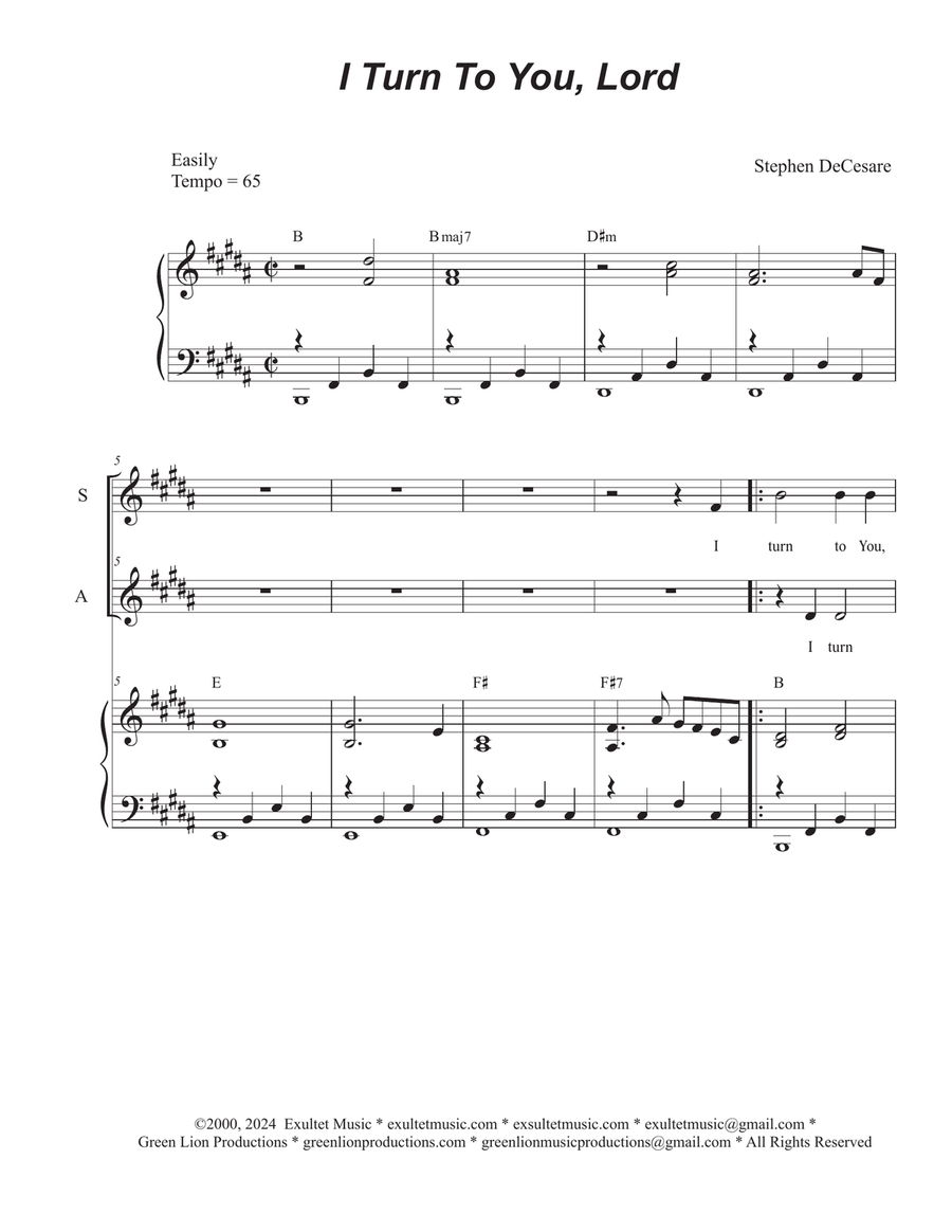 I Turn To You, Lord (2-part choir - (SA)