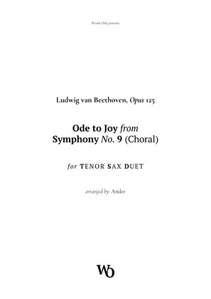 Ode to Joy by Beethoven for Tenor Sax Duet