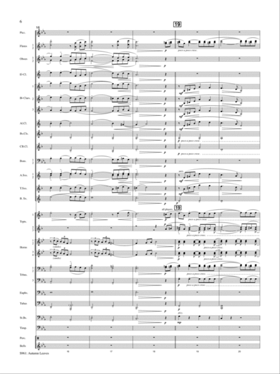 Autumn Leaves (Les feuilles mortes) - Full Score Concert Band scores gallery preview page 6