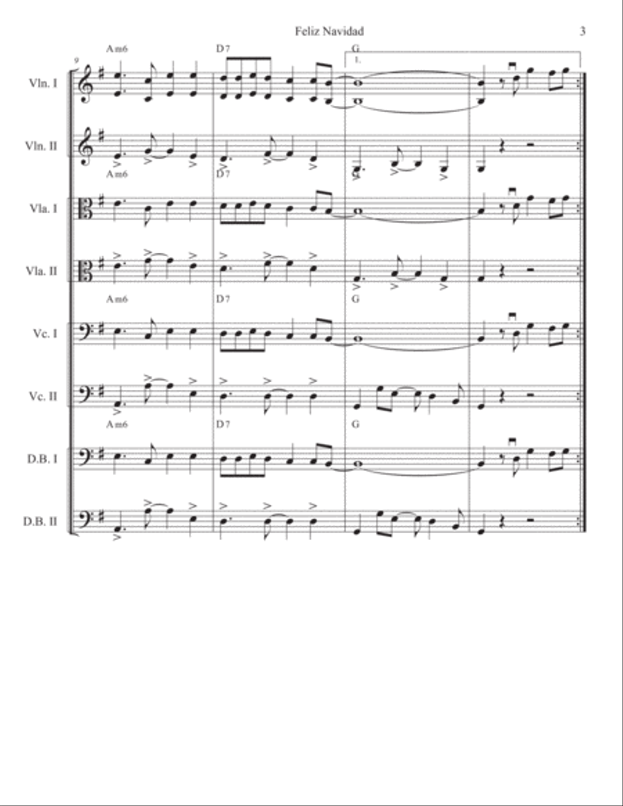 Feliz Navidad Feliz Navidad String Quartet scores gallery preview page 3