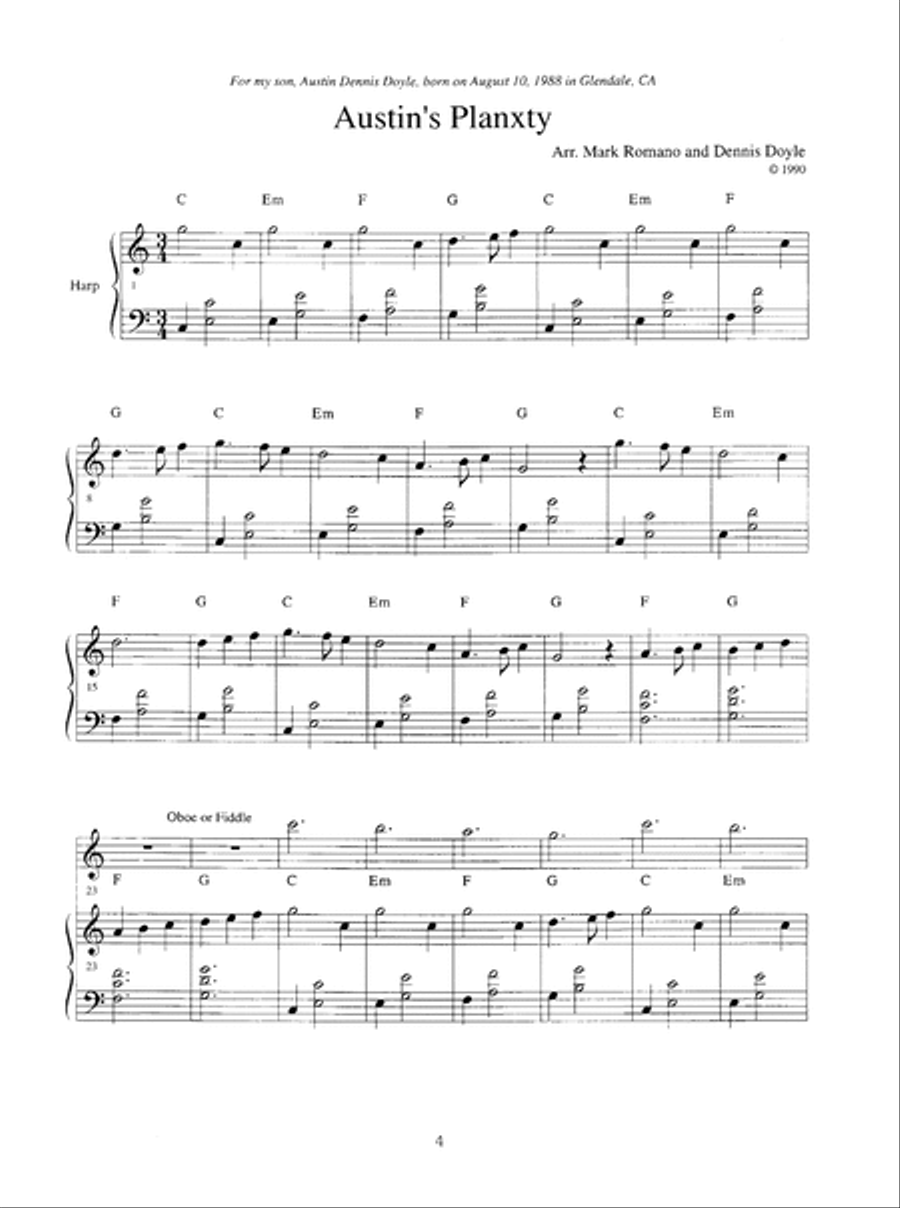 Irish Harp Music Pedal Harp scores gallery preview page 5