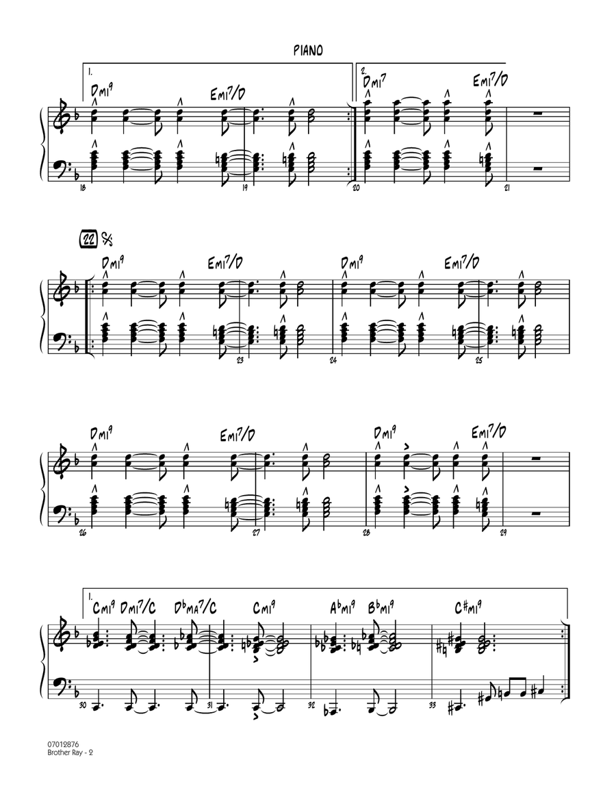 Brother Ray - Piano Jazz Ensemble scores gallery preview page 2