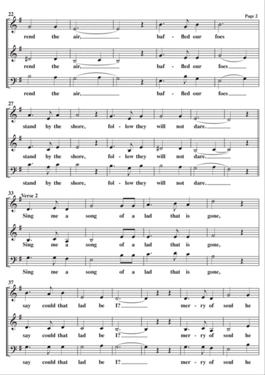 Skye Boat Song A Cappella SAB 3-Part scores gallery preview page 2