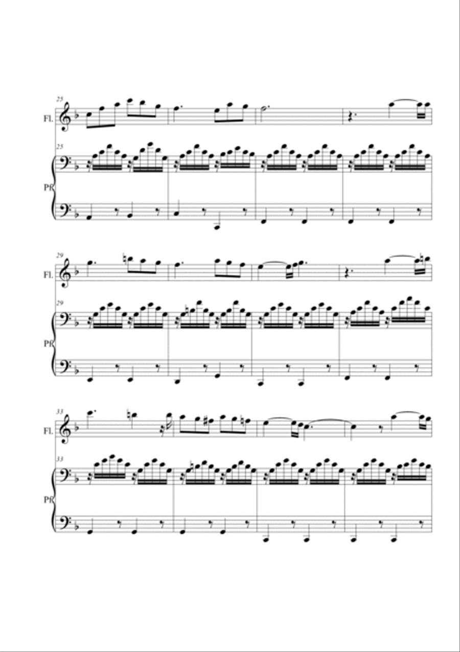 Va pensiero (from Nabucco). Flute and piano Flute Solo scores gallery preview page 3