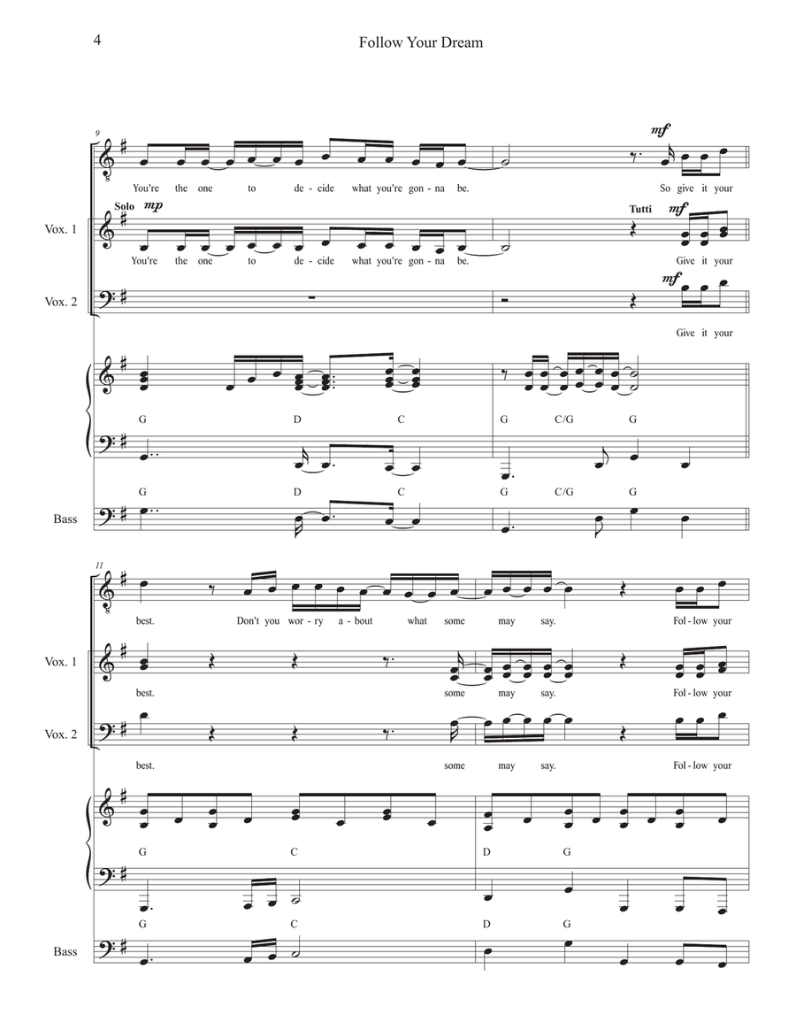 Follow Your Dreams 3-Part scores gallery preview page 4