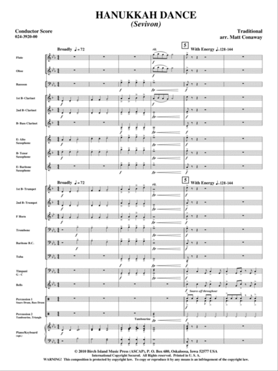 Hanukkah Dance (Sevivon) Concert Band scores gallery preview page 2