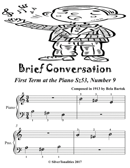 Brief Conversation First Term at the Piano Sz53 Number 9 Easiest Piano Sheet Music