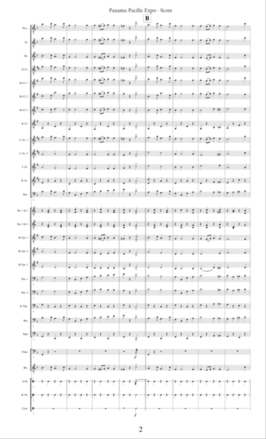 Panama-Pacific Expo March Concert Band scores gallery preview page 4