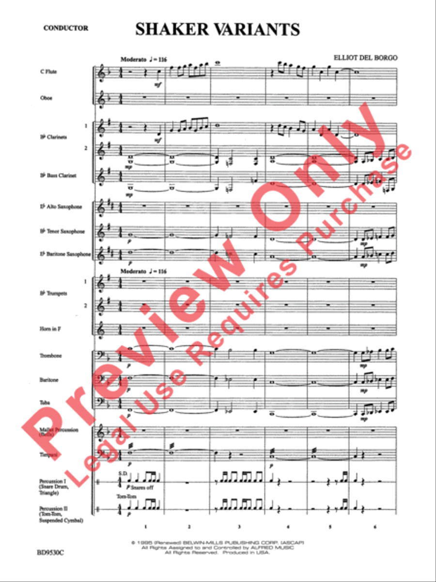 Shaker Variants Concert Band scores gallery preview page 4