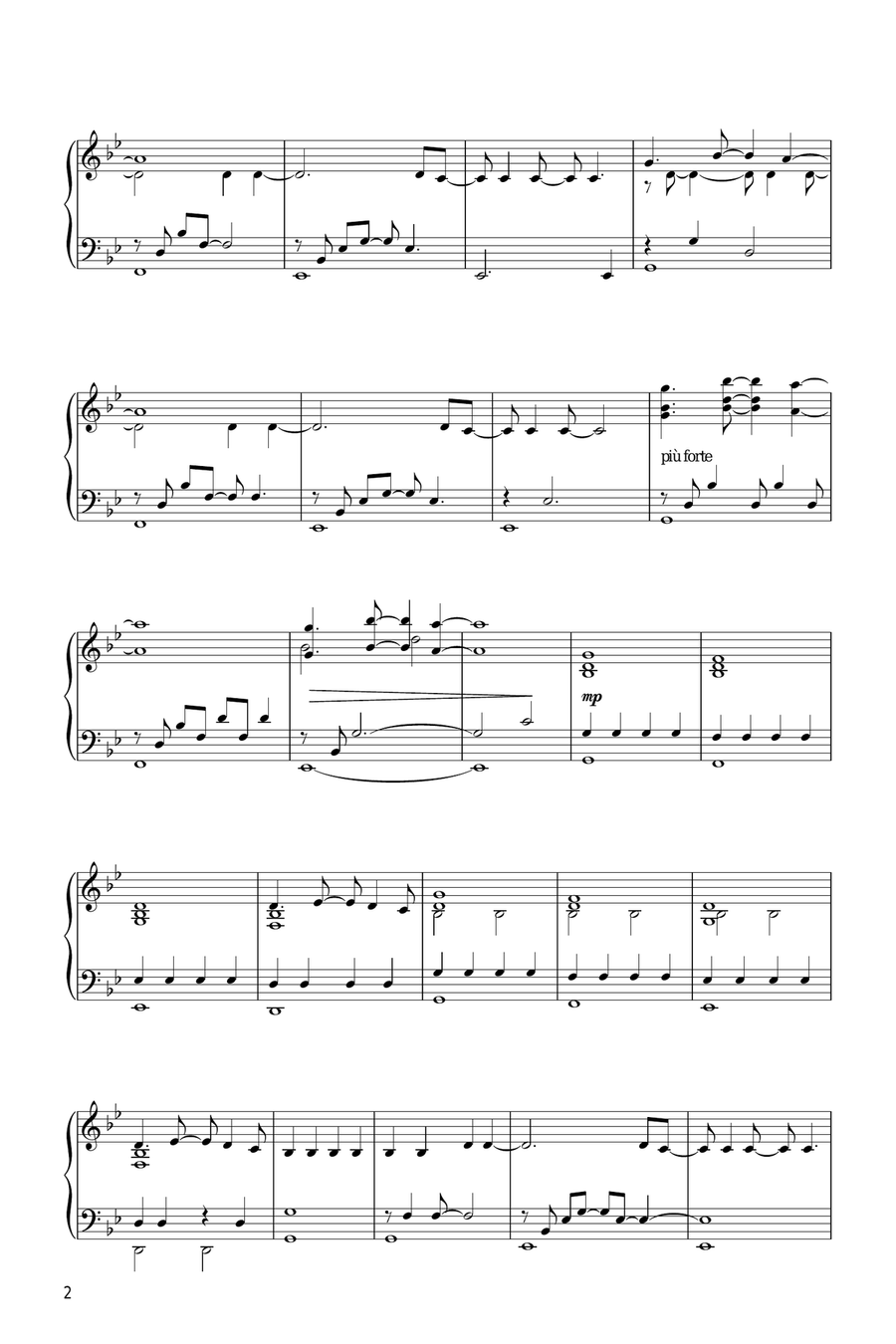Together We Will Live Forever (from The Fountain) Piano Solo scores gallery preview page 2