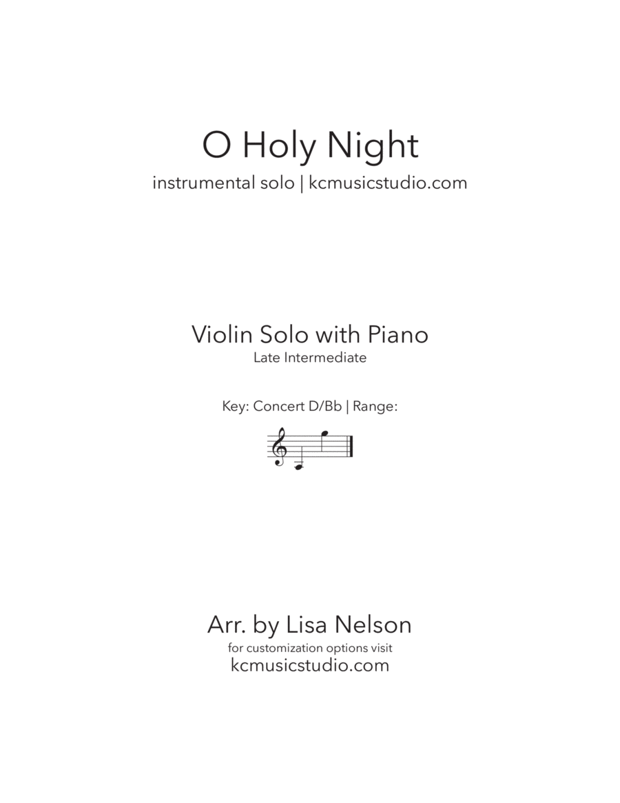 O Holy Night - Advanced Violin and Piano Violin Solo scores gallery preview page 1