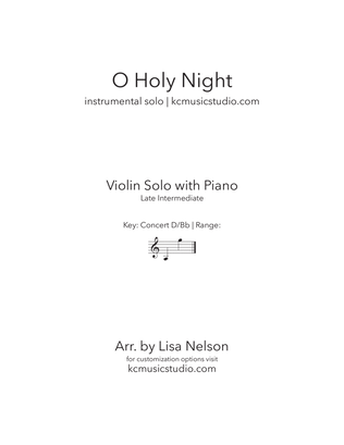 O Holy Night - Advanced Violin and Piano