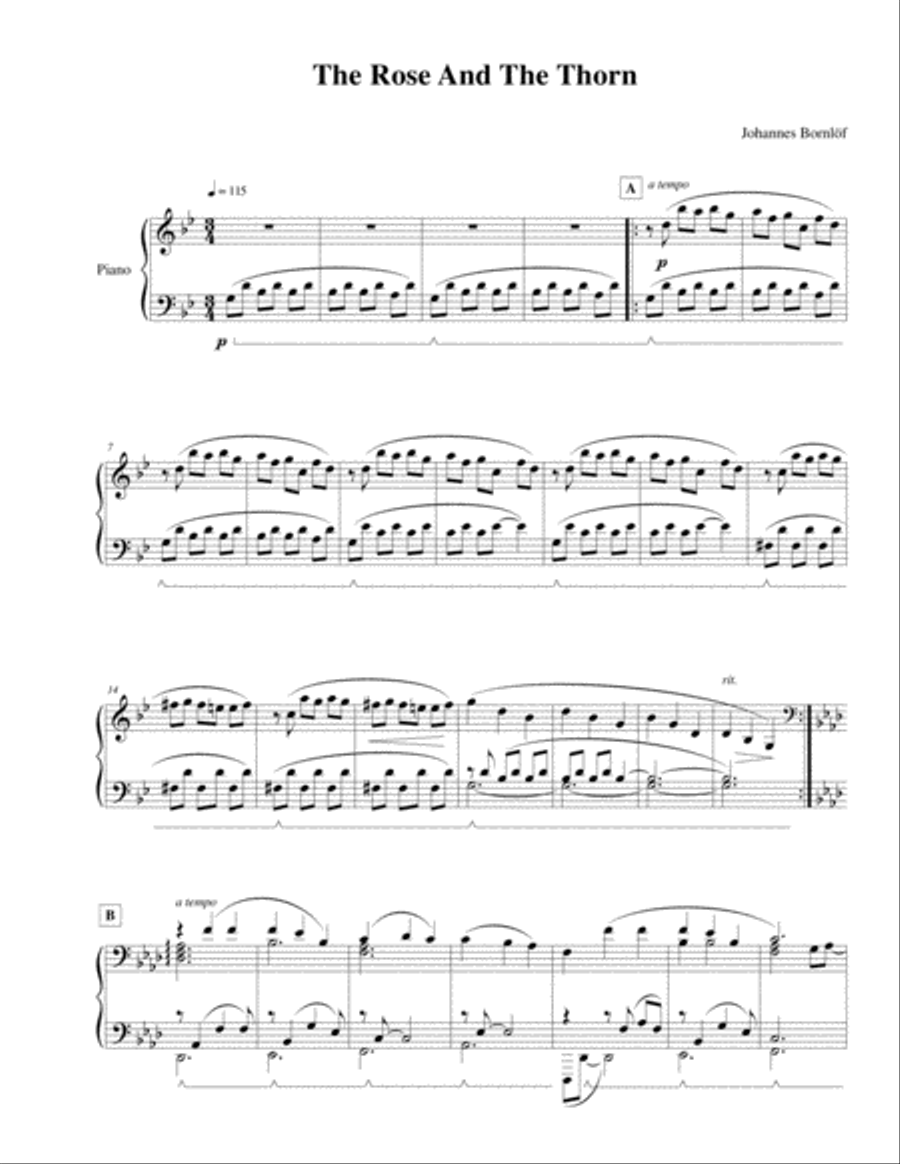 The Rose And The Thorn Piano Solo scores gallery preview page 1