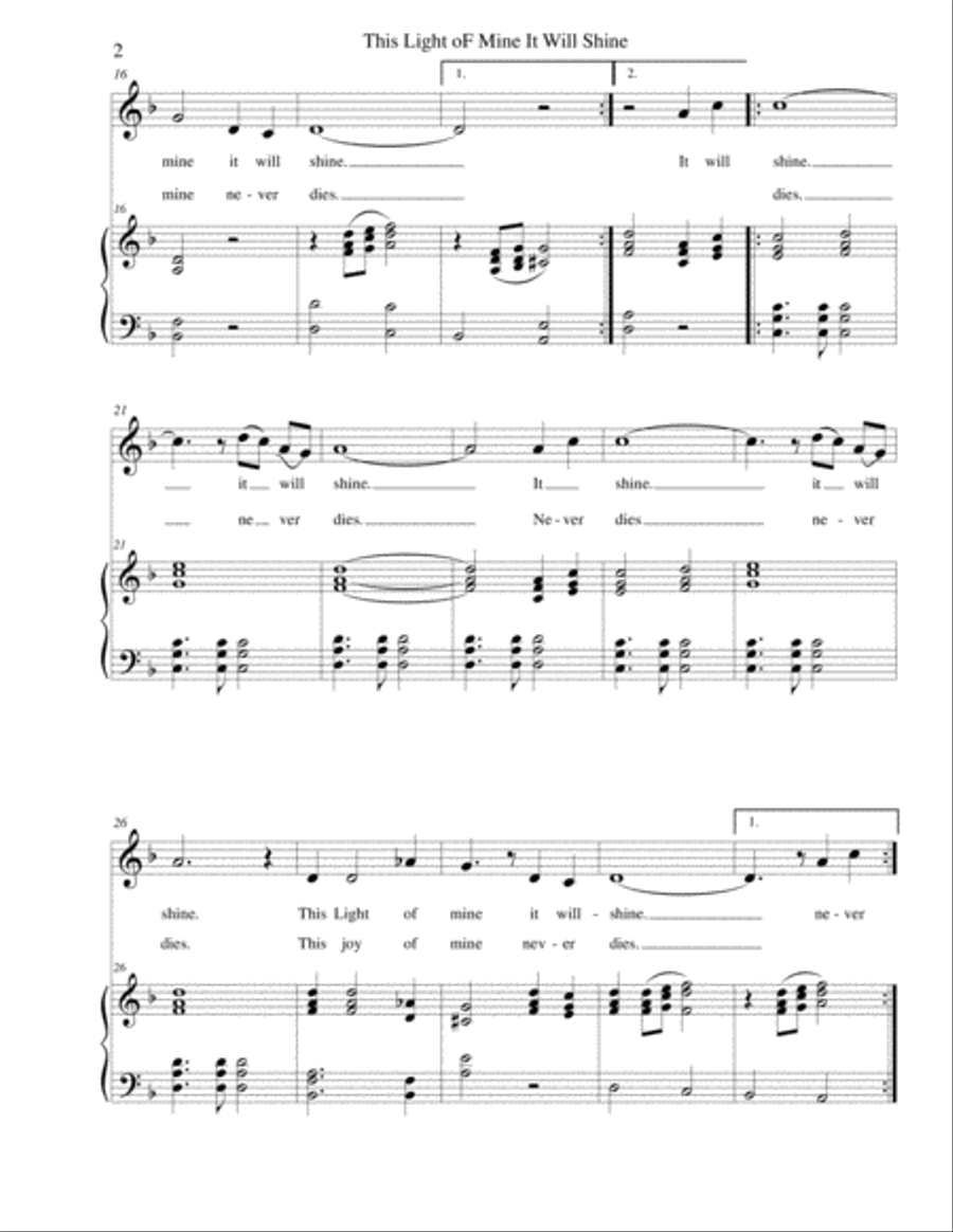 This Light of Mine It Will Shine Voice Solo scores gallery preview page 2