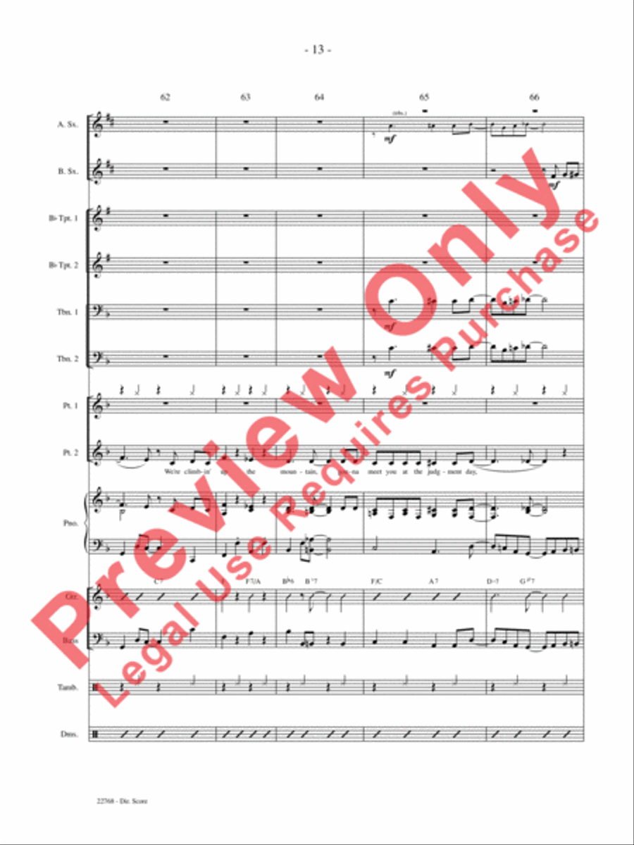 Climbing Up the Mountain Choir scores gallery preview page 14