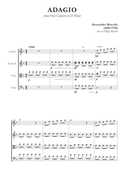 Marcello's Adagio for String Quartet image number null