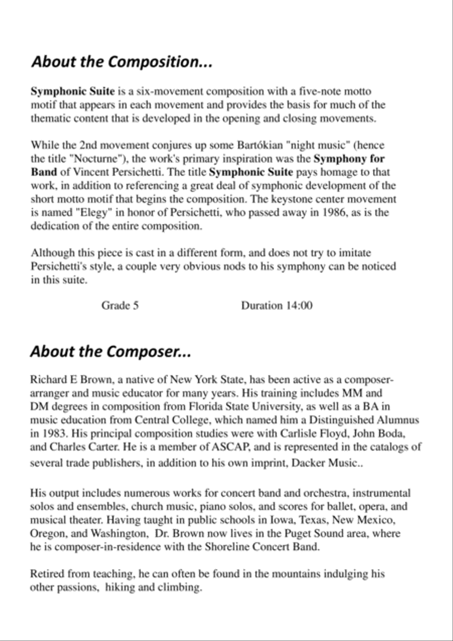 Symphonic Suite Concert Band scores gallery preview page 3