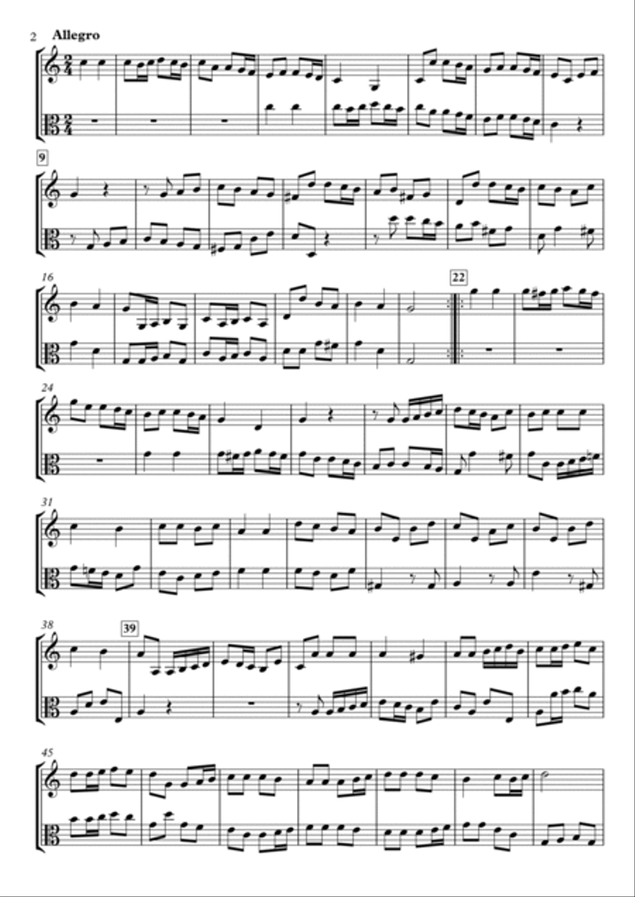Sonate in C-major Op.24 for Violin & Viola String Duet scores gallery preview page 2