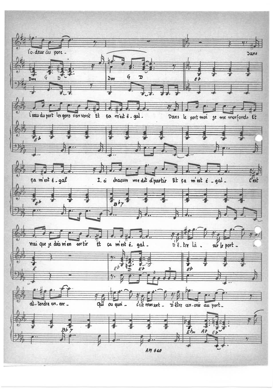 Ca M'est Egal Piano, Vocal scores gallery preview page 2