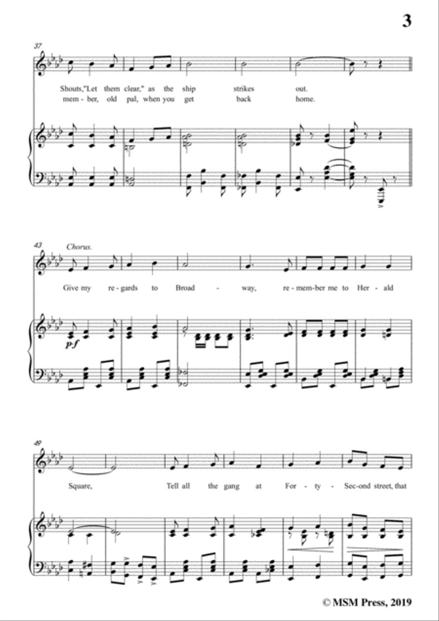 George M. Cohan-Give My Regards to Broadway,in A flat Major,for Voice&Piano Voice scores gallery preview page 5