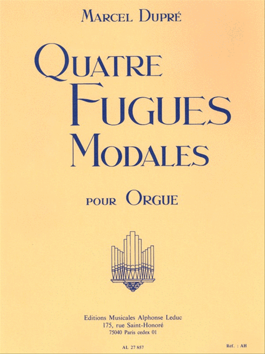 Book cover for Dupre 4 Fugues Modales Op.63 Organ Book